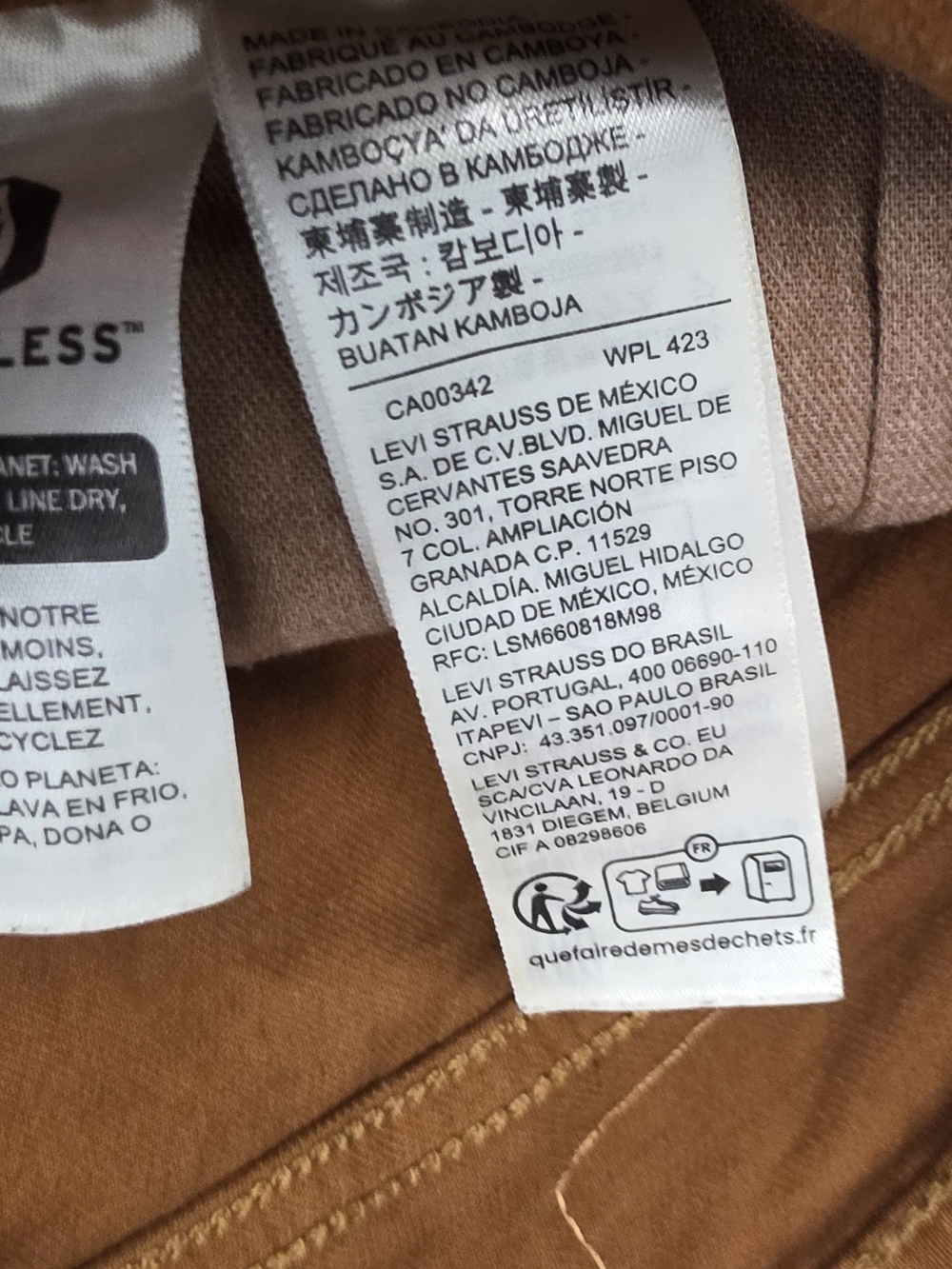 Levi's 514 Brown Denim Jeans Men's Size 36x32 - Picture 3 of 7